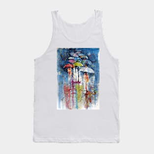 Umbrellas in rain Tank Top